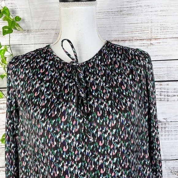 Banana Republic Blouse Top size Small Blue Pink Green Lagenlook Peasant Modest - Picture 3 of 12